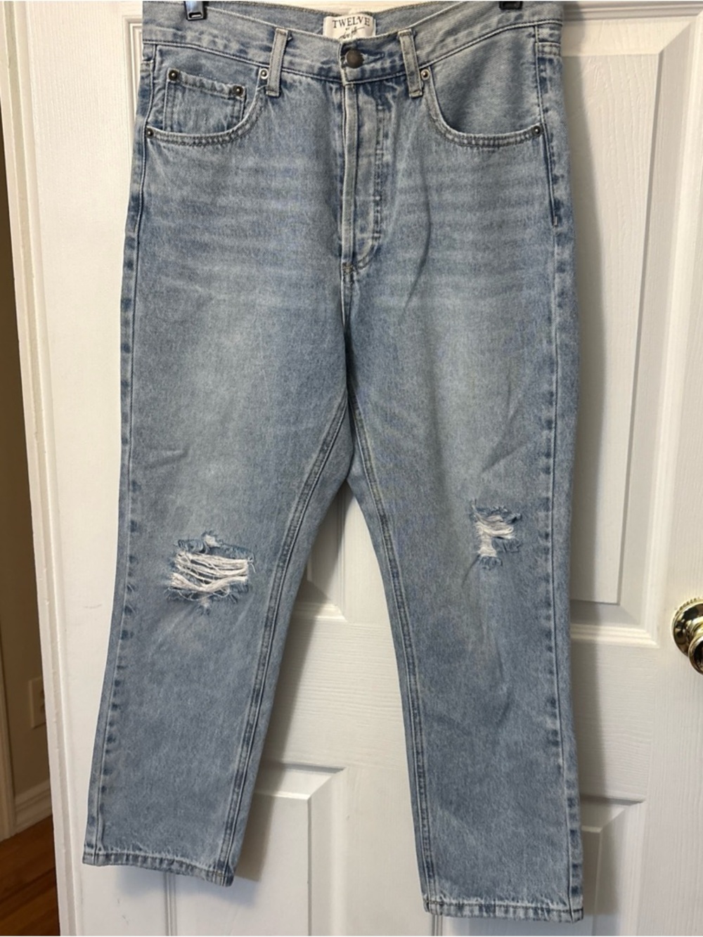 Twelve by Twelve Light Wash Distressed Women's Jeans